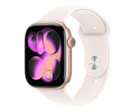 Smartwatch APPLE Watch Series 11 GPS 46mm Aluminiowa koperta (różowe złoto)/ Sportowy pasek (łagodny róż) - rozmiar S/M